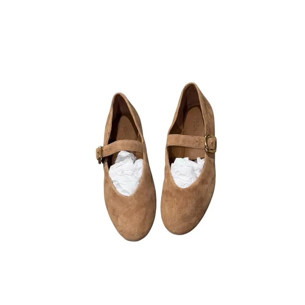 Madewell Women's The Remy Mary Jane Flat Shoes Comfort Dried Acorn Size 8 NWOB